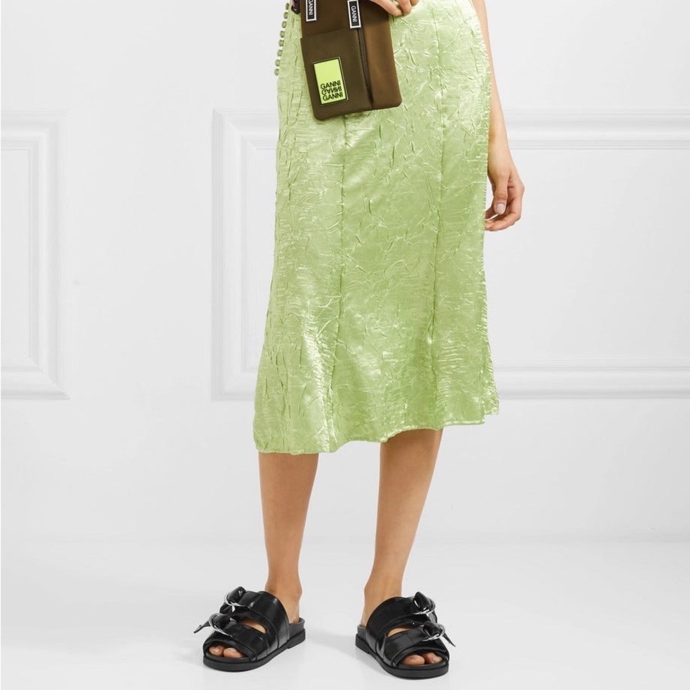 GANNI Buckled Polished-leather Slides - Picture 2 of 9